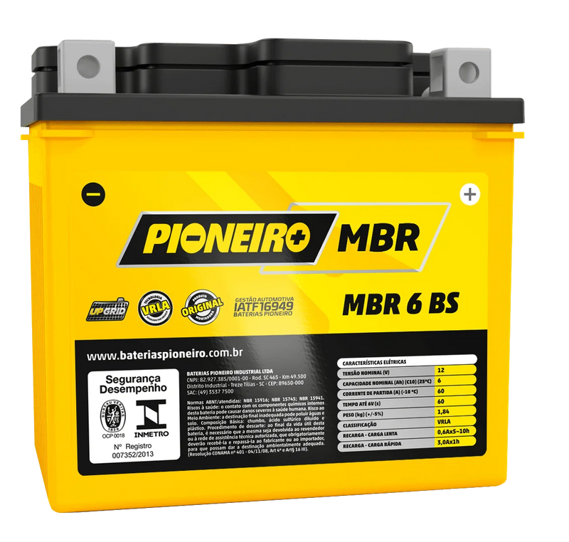 Bateria Pioneiro MBR 6AH